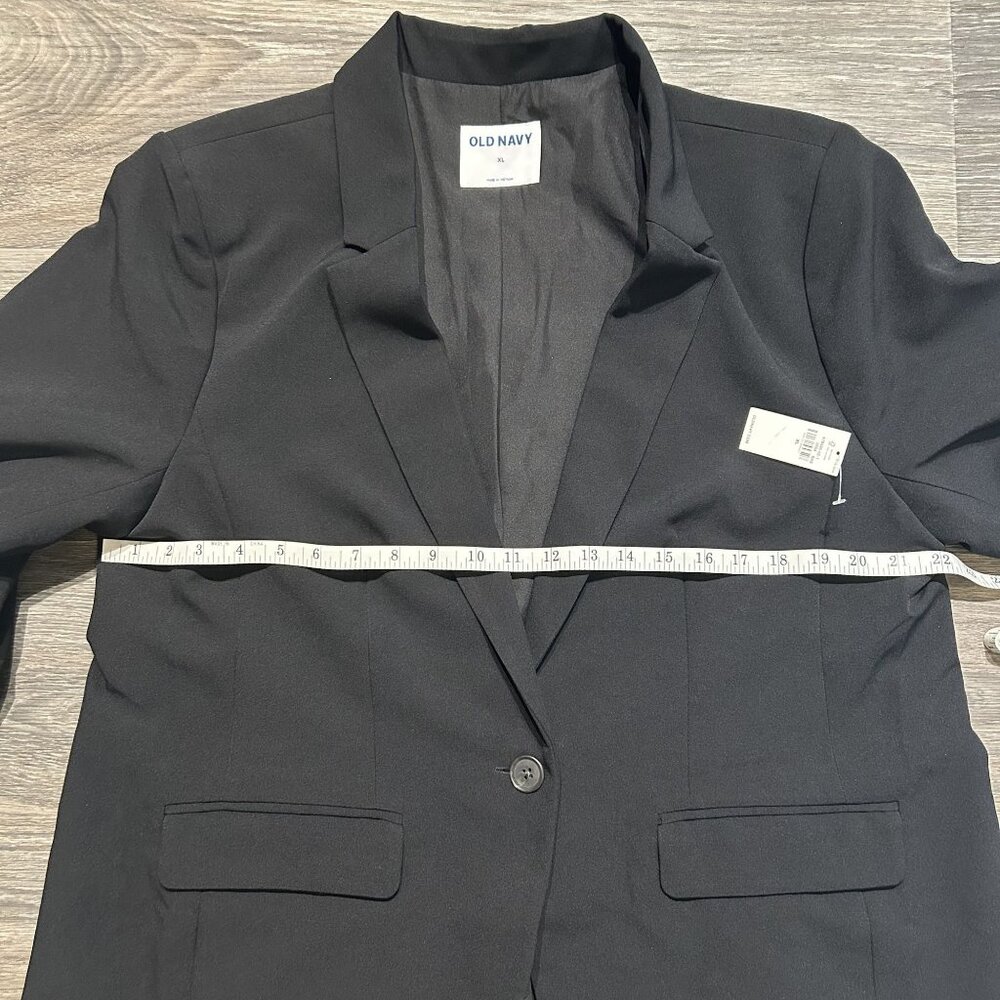 NWT Old Navy Pixie Blazer Size XL Black Tailored Fit Single One Button Closure - Picture 5 of 14